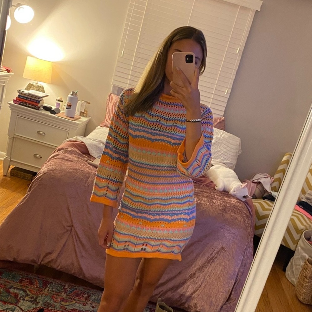 Verge Girl Multi-color Crochet Dress
